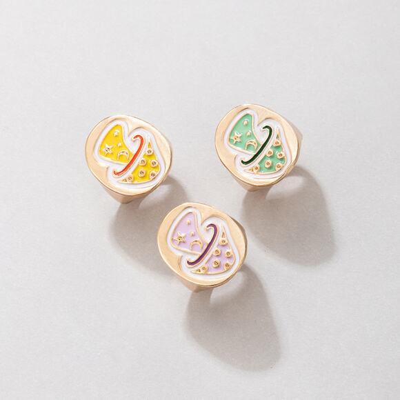 Chunky Mushroom Rings Set Of Three - Garden Cottage Jewelry 6 / 6.5 - Picture 8 of 9